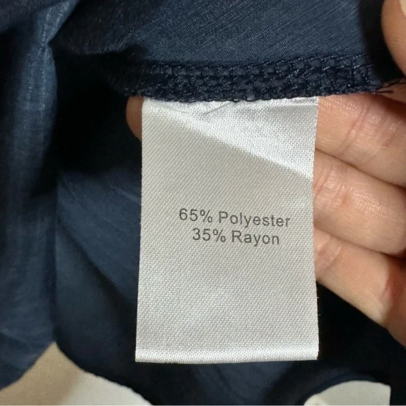 Pink Stitch Navy Satin Slip Dress with Adjustable Spaghetti Straps - Picture 5 of 10